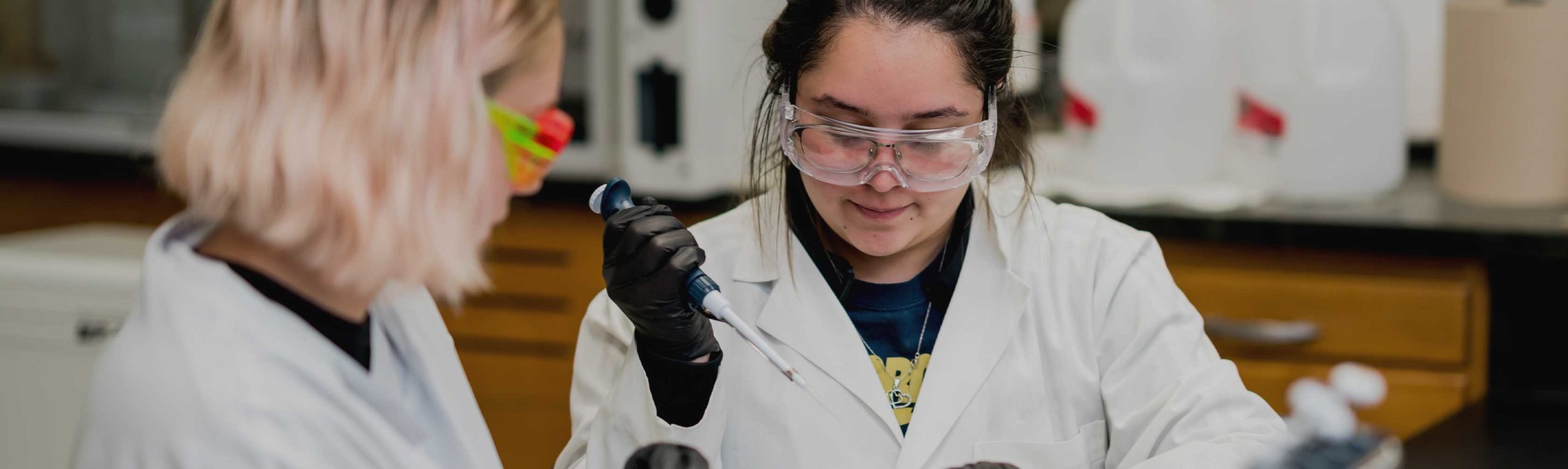 Biochemistry students in lab