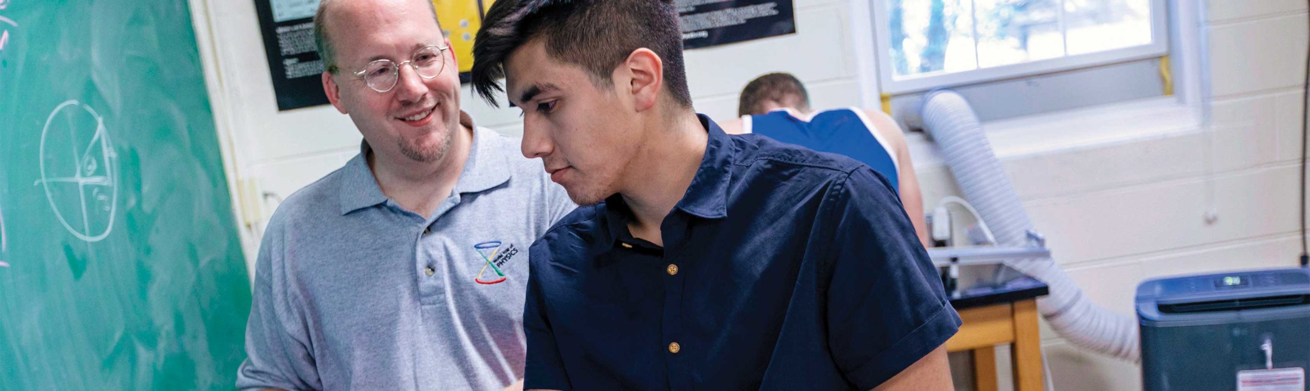 Science and math professor and student