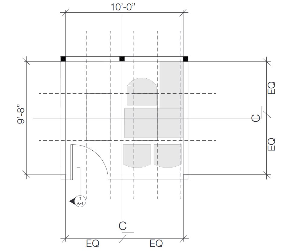 student drawing for interior design