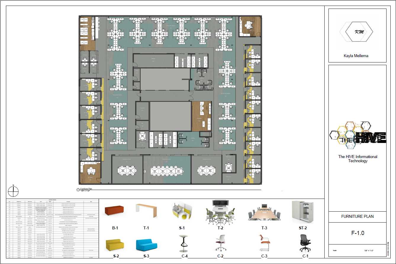 student drawing for interior design