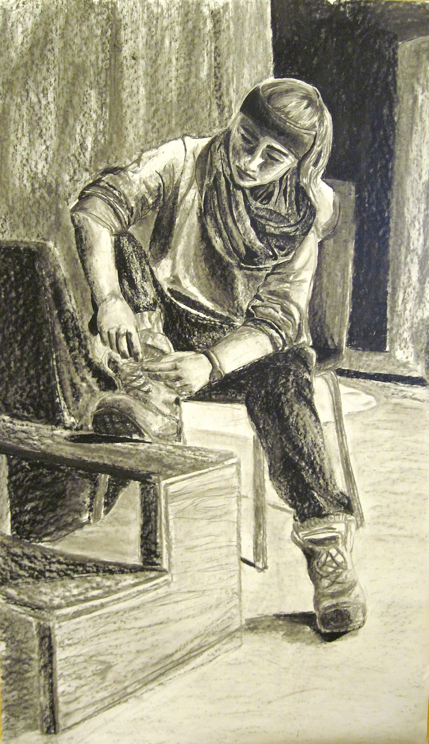 Life Size Portrait piece by Art and Design Student Megan Hunt