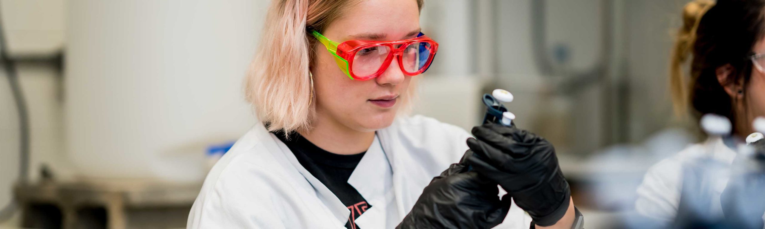Student working in lab